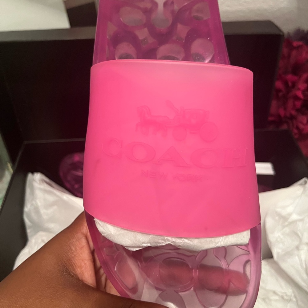 Pink Coach summer slides